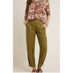 Anthropologie Jackson Olive Green Tapered Utility Pants Size 2